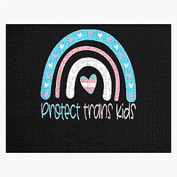 Transgender Puzzles - Protect Trans Kids Transgender Pride Flag 2021  Jigsaw Puzzle RB0403