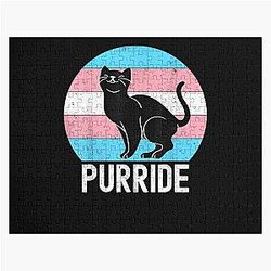 Transgender Puzzles - Transgender Cat Flag Lgbtq Trans Pride Month Vintage Retro  Jigsaw Puzzle RB0403