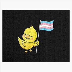 Transgender Puzzles - Trans Pride T-ShirtTransgender Duck Trans Pride Flag T-Shirt_by queerappear_ Jigsaw Puzzle RB0403