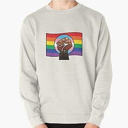 Transgender Sweatshirts - BLM x Trans x Pride Flag Pullover Sweatshirt RB0403