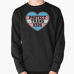 Transgender Sweatshirts - Protect Trans Kids I Transgender LGBT Rights Pullover Sweatshirt RB0403