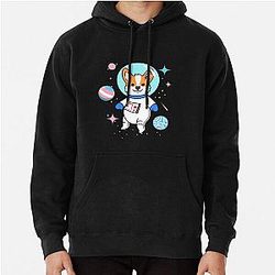 Transgender Hoodies - Transgender Corgi In Space Trans Pride Pullover Hoodie RB0403