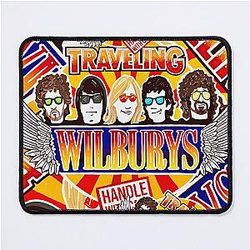 Vintage Traveling Wilburys inspired collage pop Art rock Mouse Pad