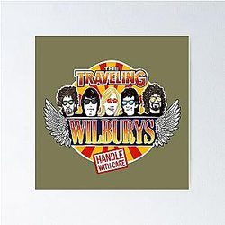 Traveling Wilburys retro rock band poster