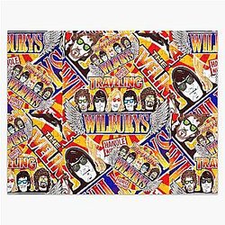 Vintage Traveling Wilburys inspired collage pop art rock jigsaw puzzle