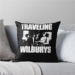 Folk rock band The Traveling Wilburys Throw Pillow