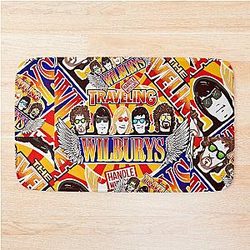 Vintage Traveling Wilburys inspired Collage Pop Art Rock Bath Mat