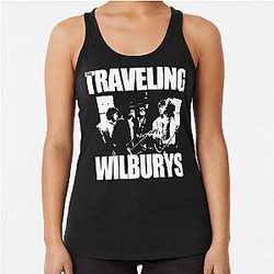folk rock band the traveling wilburys racerback tank top