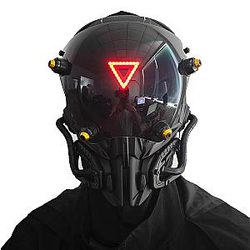 Punk Mask Cosplay for Men Red Triangle Light Mask Dress Up Fit for Halloween Party Music Festival