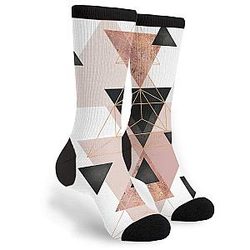 Geometric Triangle 3D Printed Colorful Crew Tube Socks