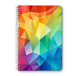 Spiral Notebook Lined College Journal Composition School Office Supplies 100 Pages 5.71x 8.26 in Rainbow Color Low Poly Triangles