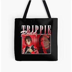 Trippie Redd Sacos - o vermelho todo sobre impressão Tote Bag RB1602