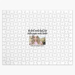 the devil works hard but trisha paytas works harder Jigsaw Puzzle
