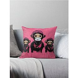 Monkey gang trivium Throw Pillow