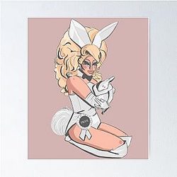 trixie mattel white rabbit pink Poster