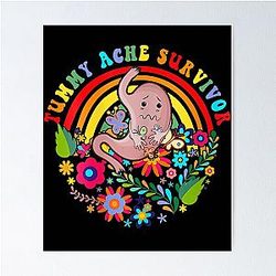 Vintage Tummy Ache Survivor, Tummy Ache Survivor, Stomachache IBS  (2) Poster