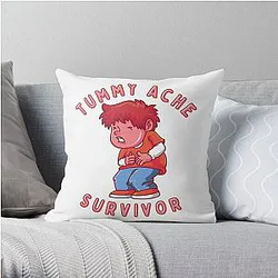 Tummy Ache Survivor | Tummy Ache Survivor Trends | Tummy relief | Stomach Ache | Tummy Pain  Throw Pillow