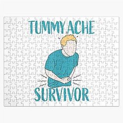 Vintage Tummy Ache Survivor, Tummy Ache Survivor, Funny Meme Quote , Stomachache IBS  (1) Jigsaw Puzzle