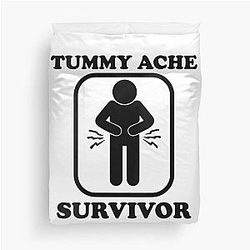 Vintage Tummy Ache Survivor, Tummy Ache Survivor, Stomachache IBS                 Duvet Cover