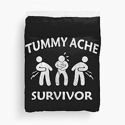 Tummy Ache Survivor Stomachache Vintage Funny Duvet Cover