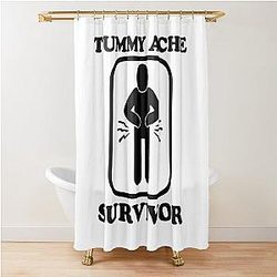 Vintage Tummy Ache Survivor, Tummy Ache Survivor, Stomachache IBS                 Shower Curtain