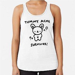 Cute Bear Tummy Ache Survivor Racerback Tank Top