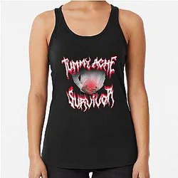 Tummy Ache Survivor Metal Design Racerback Tank Top