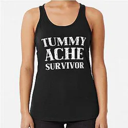 Tummy Ache Survivor Funny Vintage  Racerback Tank Top