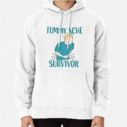 Vintage Tummy Ache Survivor, Tummy Ache Survivor, Funny Meme Quote , Stomachache IBS  (1) Pullover Hoodie