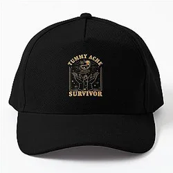 Vintage Minimalist Tummy Ache Survivor Funny Saying Baseball Cap