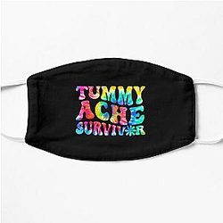Tummy Ache Survivor Tie Dye , Vintage Tummy Ache Survivor, Tummy Ache Survivor, Stomachache Flat Mask