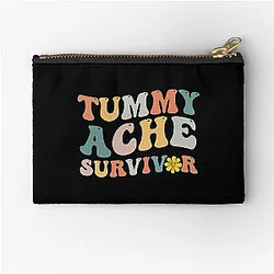 Tummy Ache Survivor Retro Gifts Tee Shirts for Men And Women T-shirt Zipper Pouch