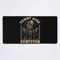 Vintage Minimalist Tummy Ache Survivor Funny Saying Desk Mat