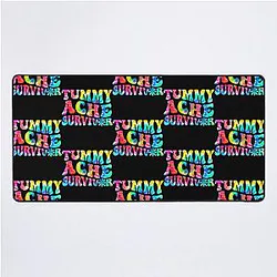 Tummy Ache Survivor Tie Dye , Vintage Tummy Ache Survivor, Tummy Ache Survivor, Stomachache Desk Mat