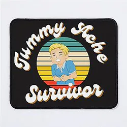 Tummy Ache Survivor sticker, Funny Tummy Ache Sticker, Stomach Ache Sticker, I'm A Survivor Sticker, Waterproof Sticker, Vinyl Sticker Mouse Pad