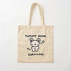 Cute Bear Tummy Ache Survivor Cotton Tote Bag