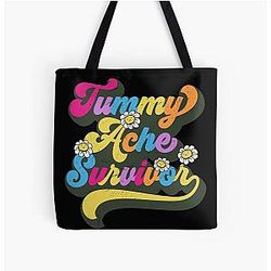Tummy Ache Survivor Retro Vintage Groovy All Over Print Tote Bag