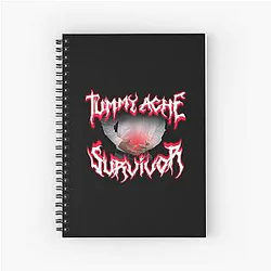 Tummy Ache Survivor Metal Design Spiral Notebook