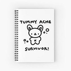 Cute Bear Tummy Ache Survivor Spiral Notebook