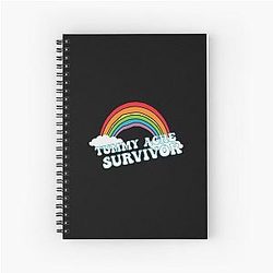 Tummy Ache Survivor Rainbow IBS Retro Gifts Tee Shirts for Men And Women T-shirt Spiral Notebook
