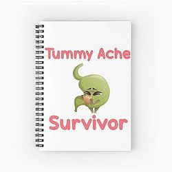 Tummy Ache Survivor Vintage Men Women Gift Spiral Notebook
