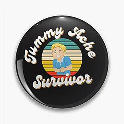 Tummy Ache Survivor sticker, Funny Tummy Ache Sticker, Stomach Ache Sticker, I'm A Survivor Sticker, Waterproof Sticker, Vinyl Sticker Pin