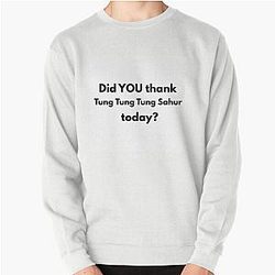 Humorous Tung Sahur Question Pullover Sweatshirt
