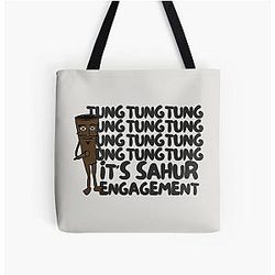 Tung Sahur (Italian Brainrot) - it's Sahur Engagement (Pun) All Over Print Tote Bag
