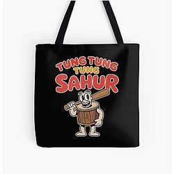 Tung Sahur - The perfect gift for meme lovers, internet trend enthusiasts, and teens who enjoy absurd style. All Over Print Tote Bag