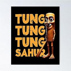 Funny Tung Sahur Italian Brainrot Poster