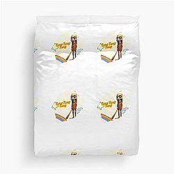 Tung Sahur Funny 3D Cartoon Character with Rainbow Vibes Duvet Cover