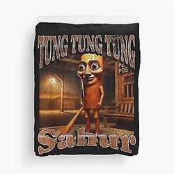Tung Sahur (Italian Brainrot) Duvet Cover