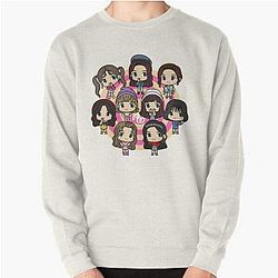 TWICE All 9 Members in chibi version - Tzuyu, Mina, Momo, Jihyo, JeongYeon, Dahyun, Chaeyoung, Nayeon, Sana Pullover Sweatshirt RB0809