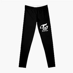 Twice Kpop logo Hangul Black White Leggings RB0809